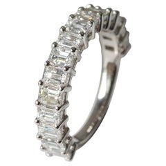 75% Emerald Cut Diamond Eternity Ring with 2.25ct Natural VVS-VS Diamonds