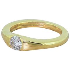 Boodles 0.32 Carat Round Brilliant Diamond Gold Solitaire Ring