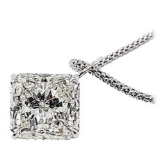 Gia Certified 33.60 Carat Radiant Cut Diamond Set on under Halo Pendant