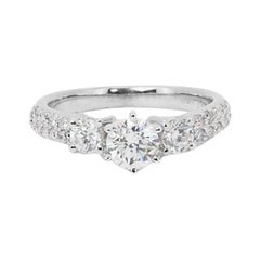 Stunning 14k White Gold Pave Ring with 1 Ct Natural Diamonds IGI Certificate