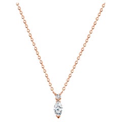 14 Karat Gold Diamant-Halskette mit Marquise-Schliff