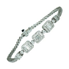 Bracelet tennis en diamants naturels taille baguette 2,5 carats TCW pour elle