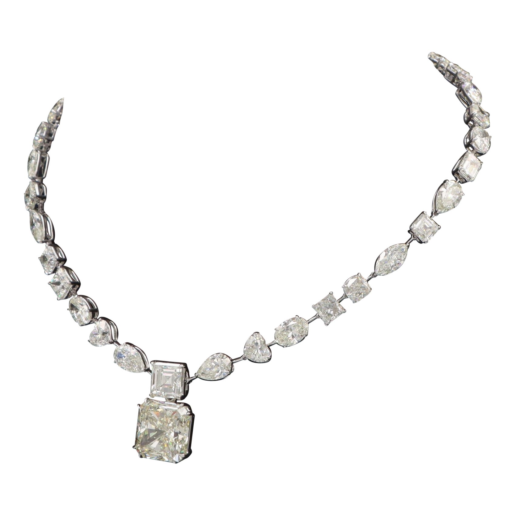Emilio Jewelry Gia Certified 55.00 Carat Diamond Necklace 