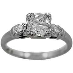 Birks Art Deco .85 Carat Diamond Platinum Engagement Ring