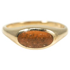 Yellow Gold Spiny Oyster Inlaid Ring by Kabana