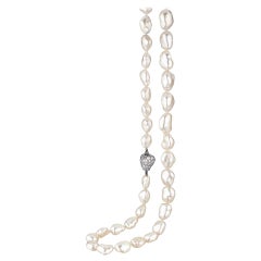 Tiffany & Co. Cultured Keshi Pearl Platinum Necklace