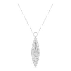 Modern Mosaic Fashion Diamond Honeycomb Marquise Pendant Necklace 14K White Gold