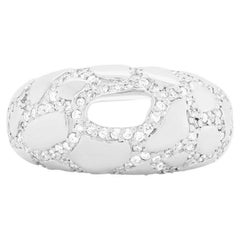 Modern Mosaic Fashion Diamond Honeycomb Dome Ring 14K White Gold