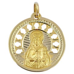 Yellow Gold Religious Medal Pendant or Charm