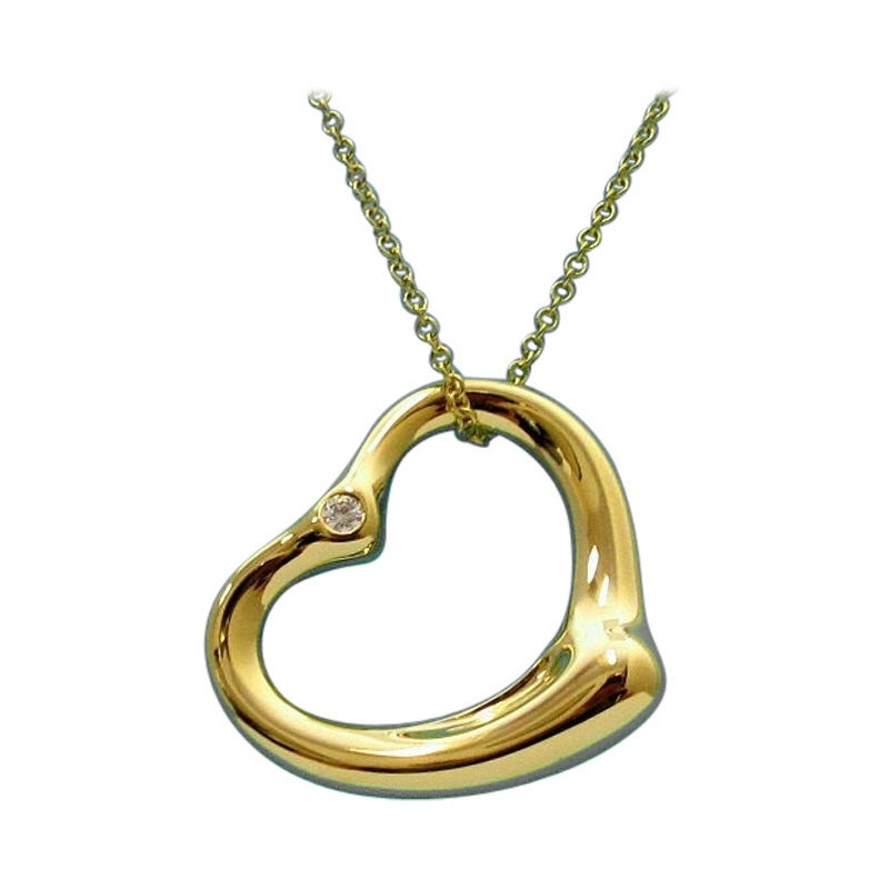 Tiffany and Co. Elsa Peretti Diamond Large Teardrop Yellow Gold Pendant ...