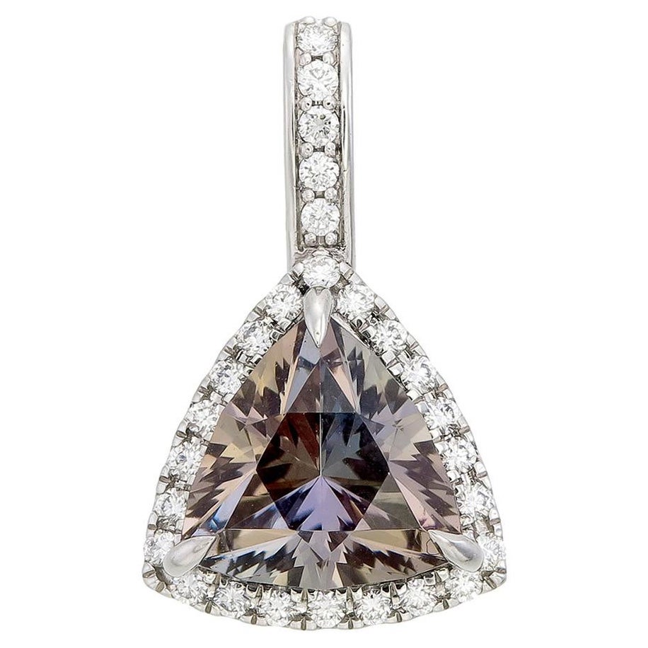 Orloff of Denmark, 3.25 Carat Tanzanite Diamond Pendant in 950 Platinum For Sale