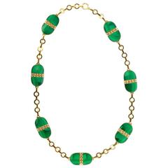 Malachite Gold Chain Necklace 9