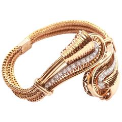 1950s Italian Retro Diamond Gold Bracelet 5