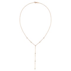 14k Rose Gold Diamond Y Necklace