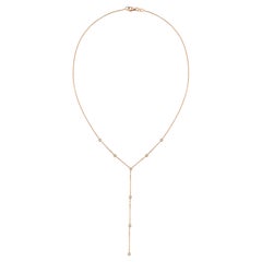 Collier Y en or rose 14k avec diamants