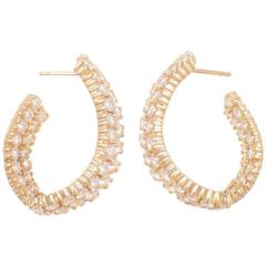 Diamond Gold Hoop Earrings