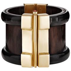 Fouche Horn Ebony Ruby Cuff Bracelet