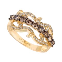 Anello Grand Sample Sale con diamanti al cioccolato e diamanti alla vaniglia incastonati