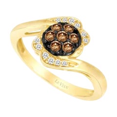 Bague de vente grand échantillon avec diamants chocolat et diamants Vanilla