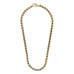 Bulgari Stylish and Chunky 18ct Gold Chain Necklace with Diamond Clasp Ca.1980s