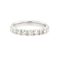 0.95 Carat Round Brilliant Diamond Band 14 Karat in Stock