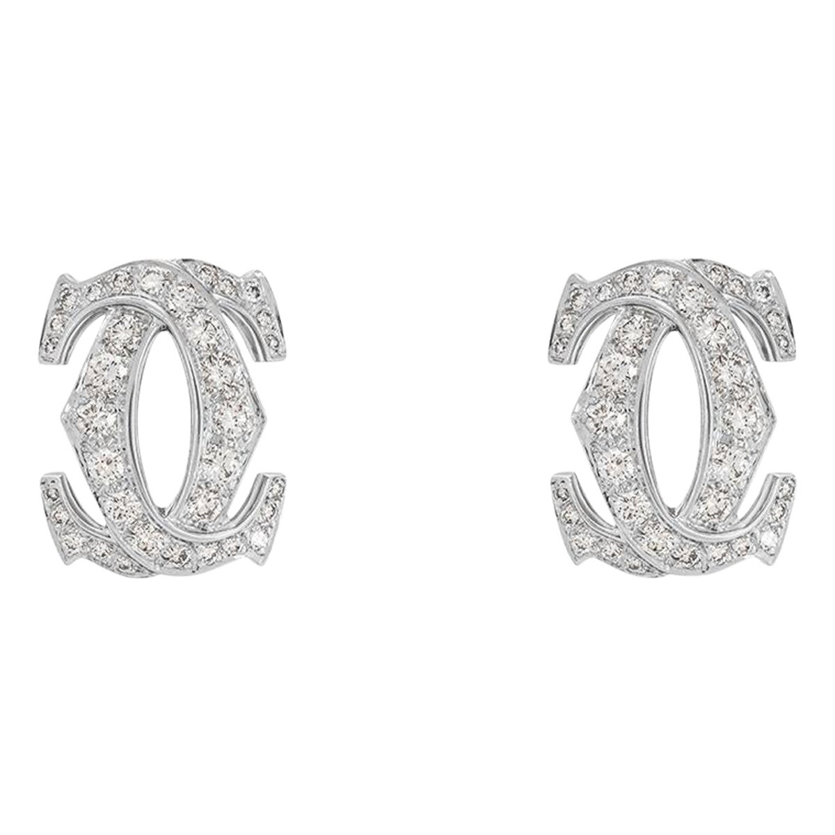 Cartier Diamond Penelope Large Double C Earrings