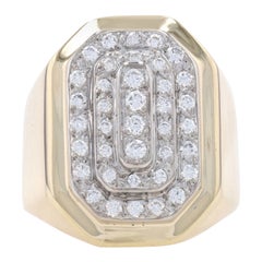 Gelbgold Diamant Cluster Halo Cocktail Ring 14k Runde Brillant .50ctw Stone