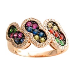 Le Vian Bague avec saphir rose et saphirs multicolores en forme de bulle