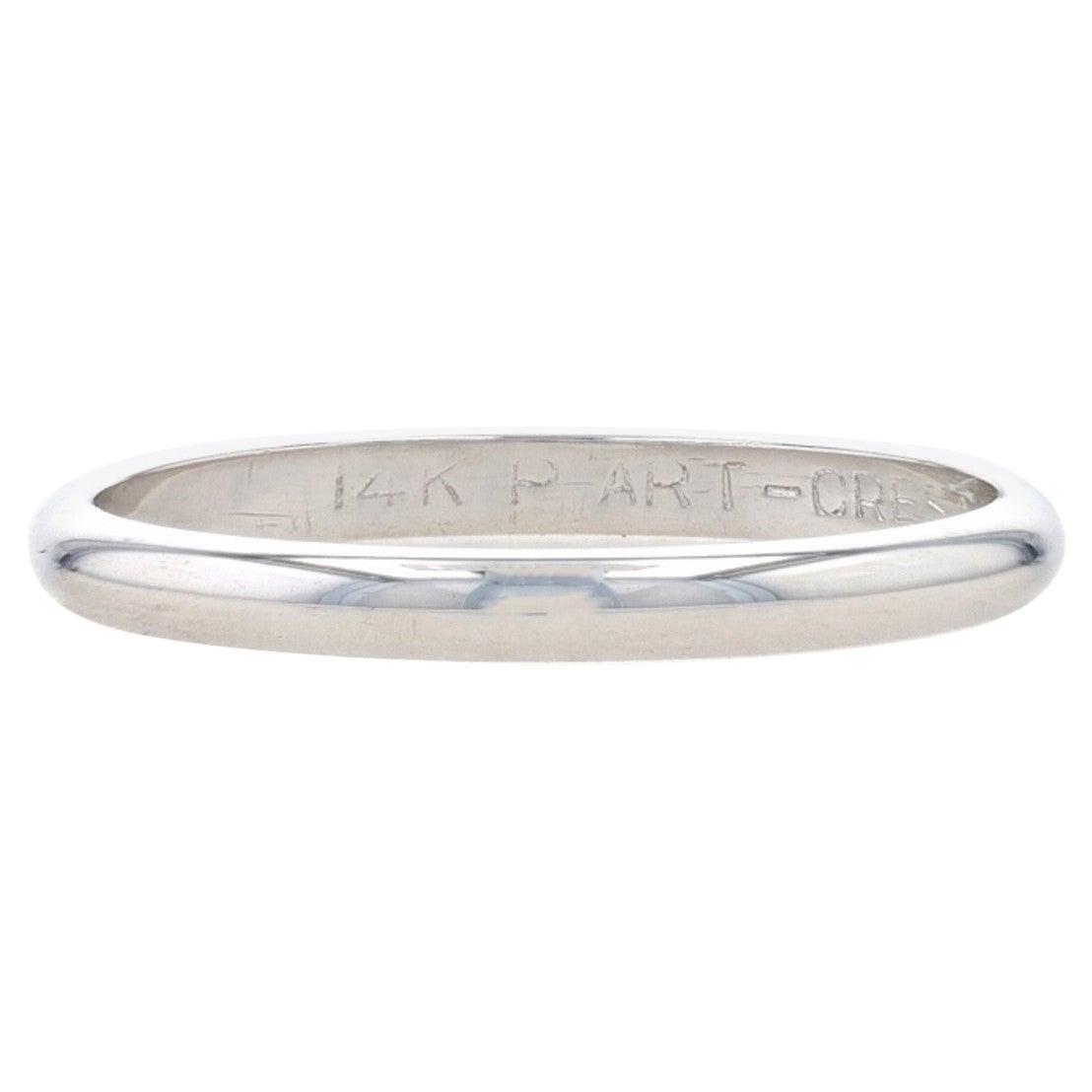 White Gold Wedding Band 14k Stackable Ring