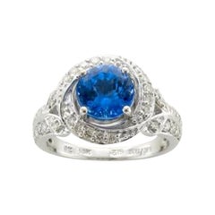 Großer Sale-Ring mit blauem Beeren-Tansanit und Vanilla-Diamanten