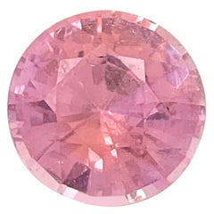 GRS-zertifizierter 0,43 Karat natürlicher runder rosa-orangefarbener Padparadscha-Saphir in Rundform in Rosa