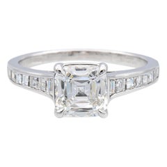 Tiffany and Co. Platinum Legacy Cushion Diamond Engagement Ring 1.77cts Ttl HVVS