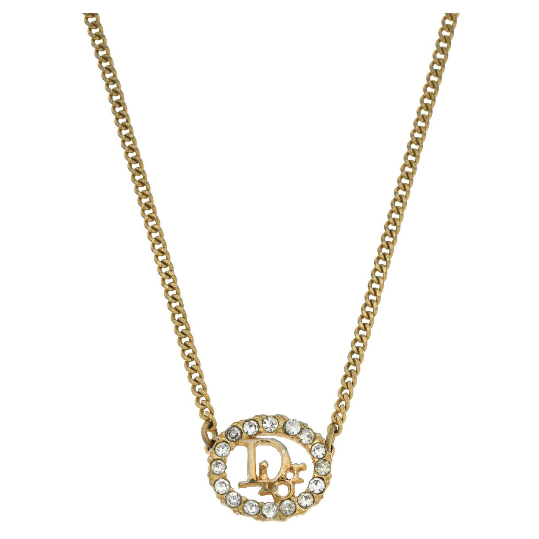 Christian Dior Vintage Jewelled Cross Pendant Necklace at 1stDibs