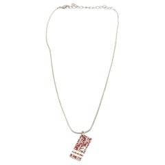 Dior Red Silver Metal Trotter No. 2 Necklace