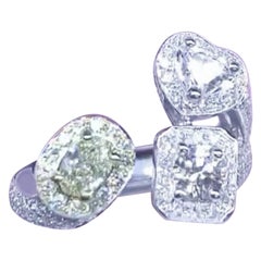 Used GIA Certified Diamonds 18K Gold Ring 