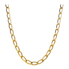 Ladies 14K Yellow Gold Rolo Chain Toggle Necklace
