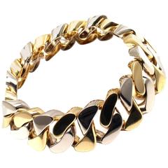 Van Cleef & Arpels Two Color Gold Curb Link Bracelet
