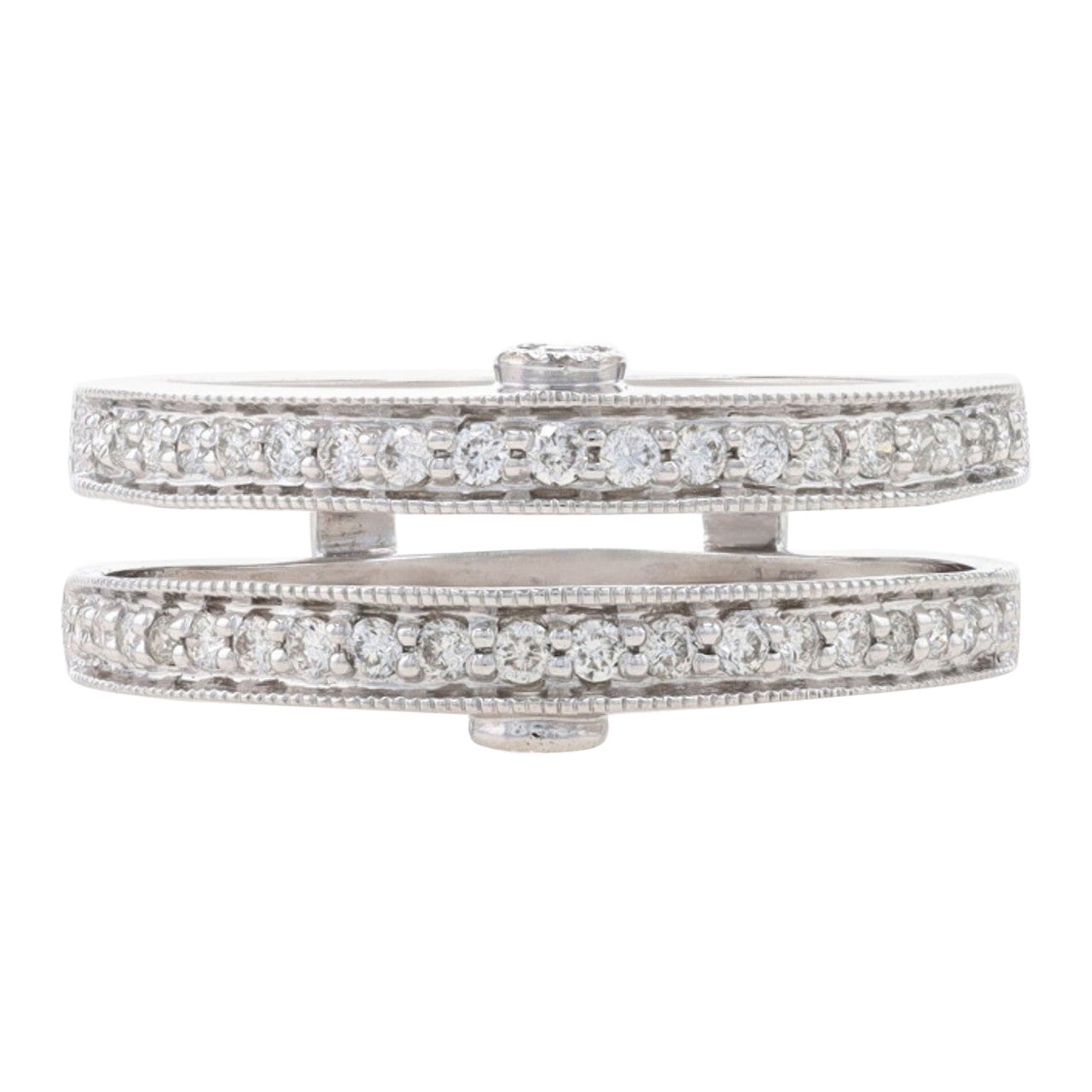 Vintage 14 Karat Diamond Engagement Ring Wrap Enhancer For Sale at