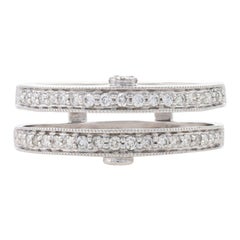White Gold Diamond Enhancer Wedding Band 14k Rnd.33ctw Wrap Jacket Ring