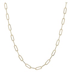14k Yellow Gold Paperclip Chain Necklace 24"