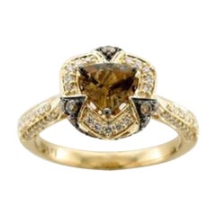 Exotischer Ring mit schokoladenbraunem Tansanit und schokoladenbraunen Diamanten