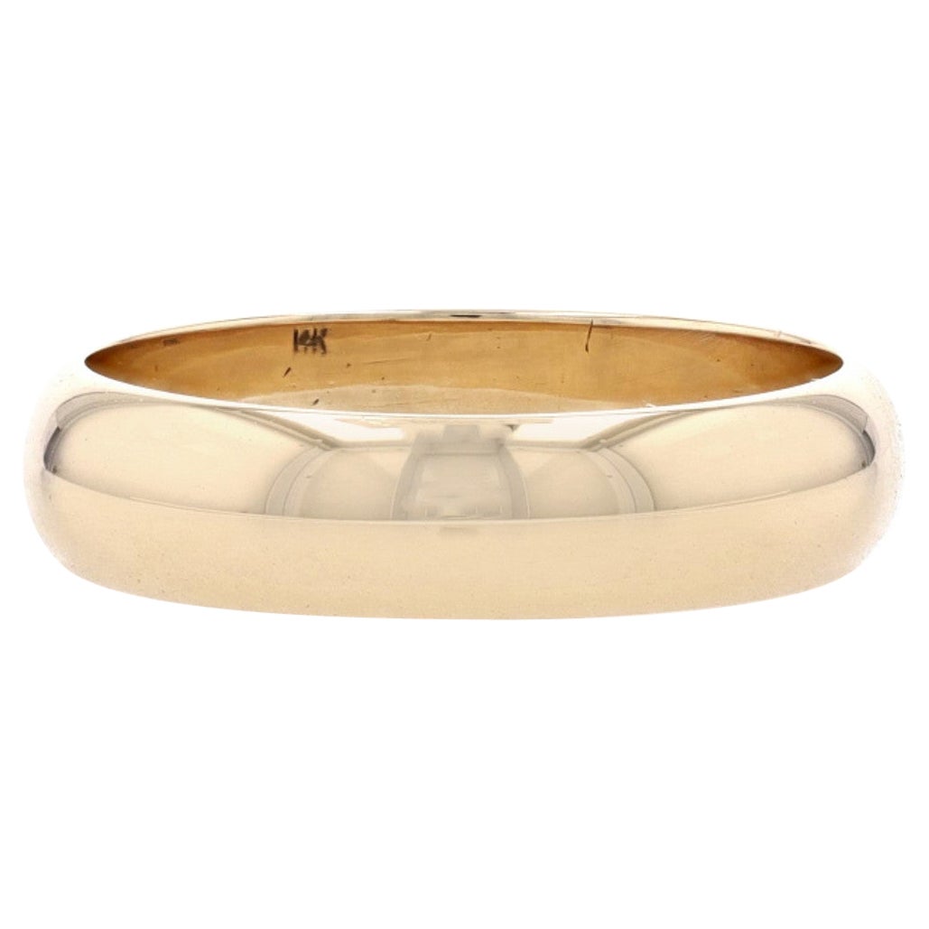 Yellow Gold Wedding Band 14k Ring For Sale at 1stDibs | flat face gold ring