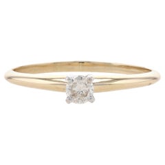 Yellow Gold Diamond Solitaire Engagement Ring 10k Round Brilliant .20ct