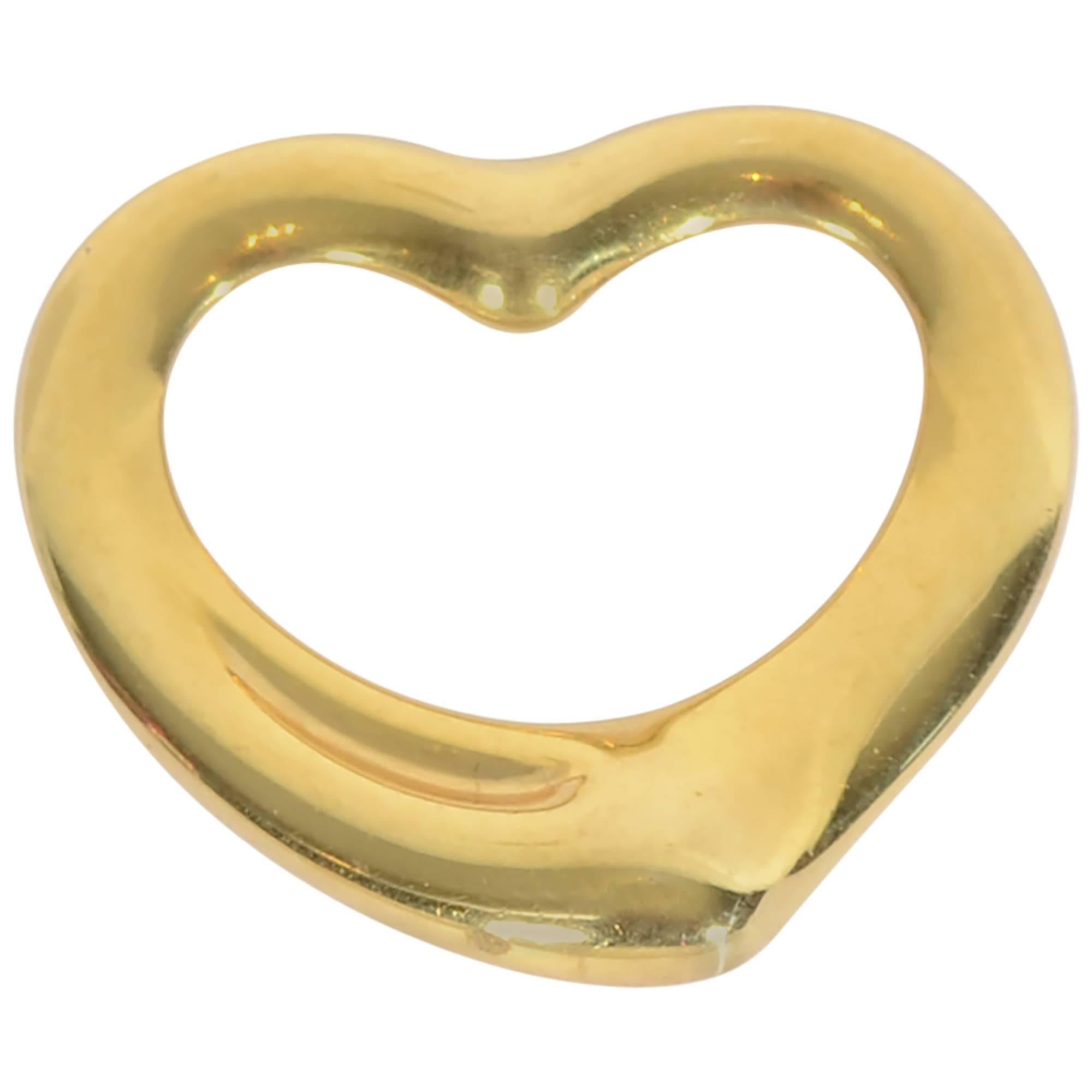 Tiffany & Co. Elsa Peretti Gold Open Heart Pendant