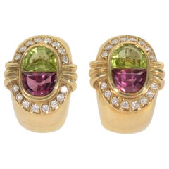 Boucles d'oreilles en or H. Stern Tourmaline Péridot