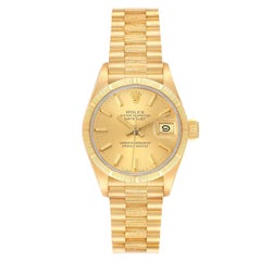 Rolex President Datejust 18K Yellow Gold Bark Finish Watch 69278 Papers