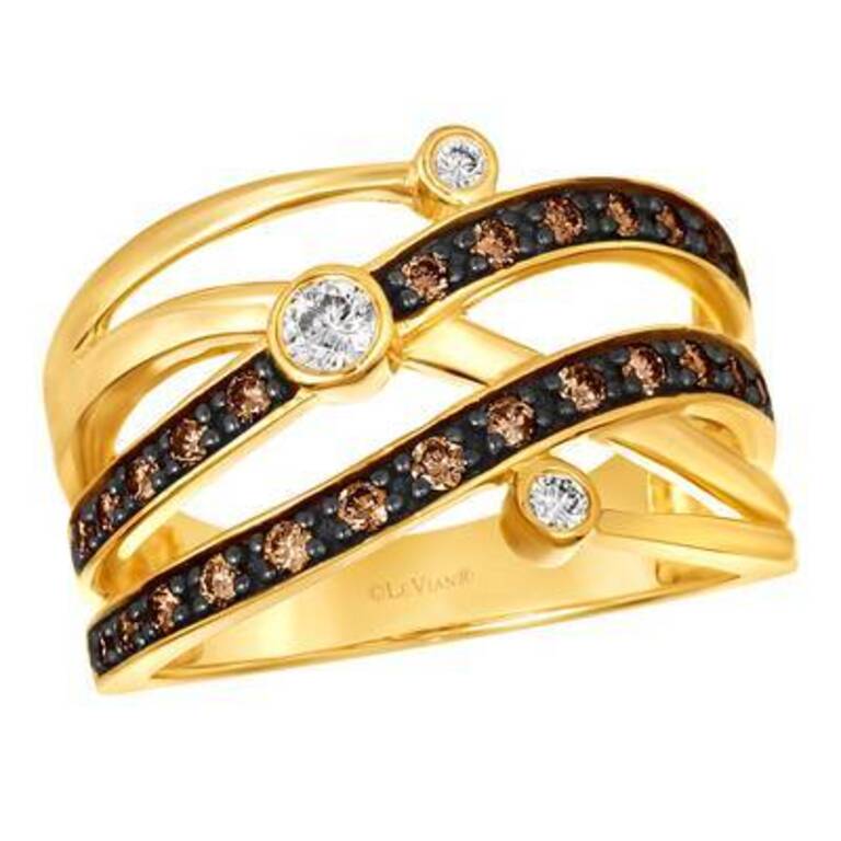 Le Vian Ring mit nudefarbenen Diamanten und schokoladenbraunen Diamanten, gefasst in 14k