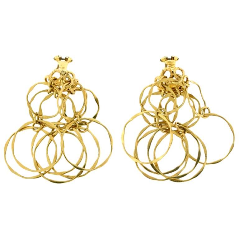 1970s Cartier Gold Multi-Hoop Earrings For Sale
