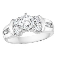 1.1 Carat Solitaire Round Shape 2 Carat Total Diamond 14 White Gold Ring