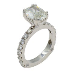 Platinum 1.75ct Cushion Diamond Engagement Ring, Gia-Certified, Designer RGC New